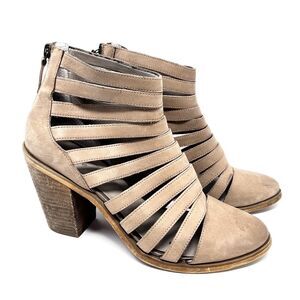 Hinge Hybrid Tan Block Heel Booties Womens 7.5 Festival Rodeo Western Country